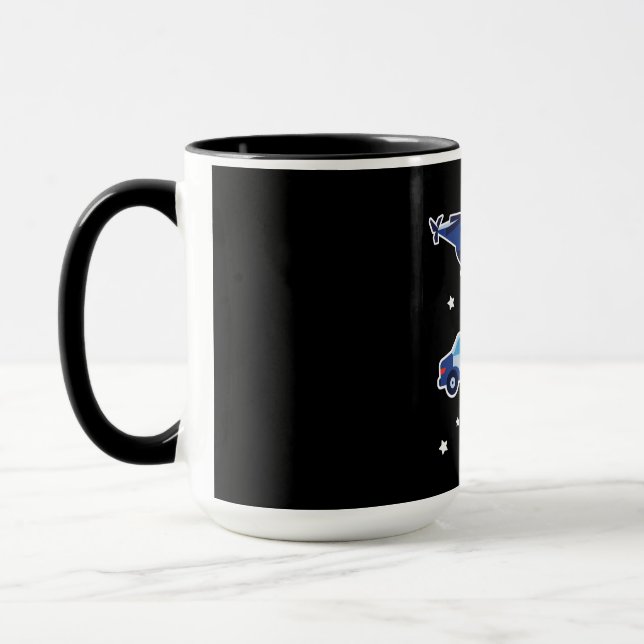 Mug Véhicules de police de dessin animé mignons (Gauche)