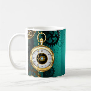 Mug Veille bijoux Steampunk sur un Arrière - plan vert