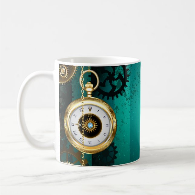 Mug Veille bijoux Steampunk sur un Arrière - plan vert (Gauche)