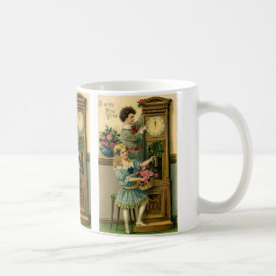 Mug Veille du Nouvel An victorien Enfants et horloge