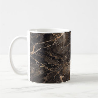 Mug Veines dorées en marbre foncé Brown
