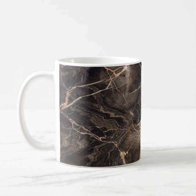 Mug Veines dorées en marbre foncé Brown (Gauche)