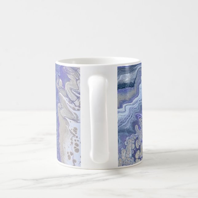 Mug Veines minérales abstraites violettes et dorées (Poignée)