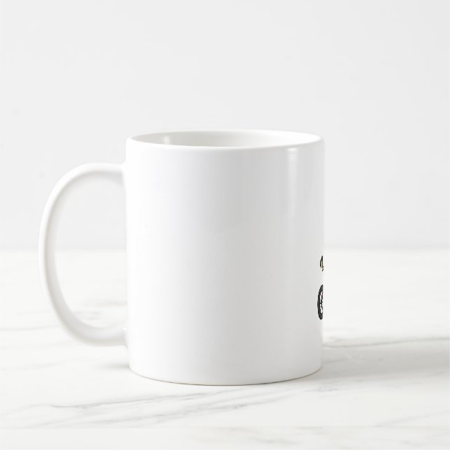 Mug Vélo cool Giraffe équitation (Gauche)