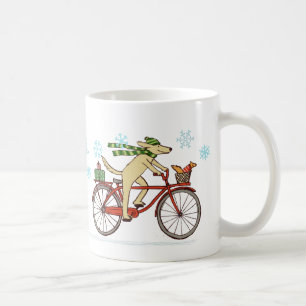 Mug Vélo d'équitation de chien avec mignon écureuil