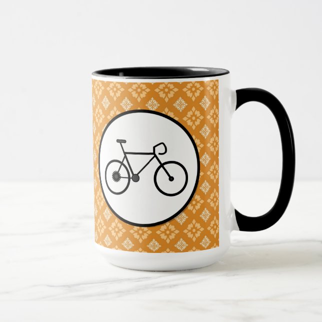 Mug Vélo Fixie Vélo Fixe sur Motif orange (Droite)