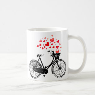 Mug Vélo Inspirationnel avec Coeurs d'Amour Vintage