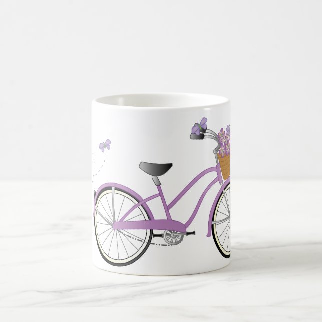 Mug Vélo pourpre avec papillons (Centre)