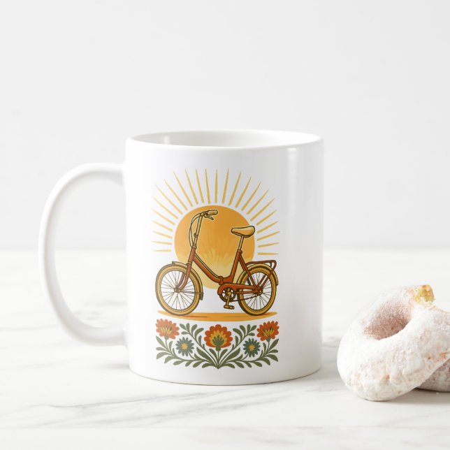 Mug Vélo Rétro Polonais Crépuscule Folklorique (Avec donut)