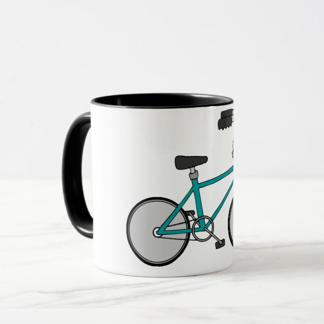 Mug Vélo Rétro Simple Bleu Bicyclette (Devant gauche)