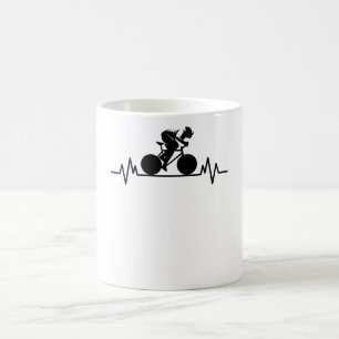 Mug Vélo Road Vélo Heartbeat Design Vélo Cadeau