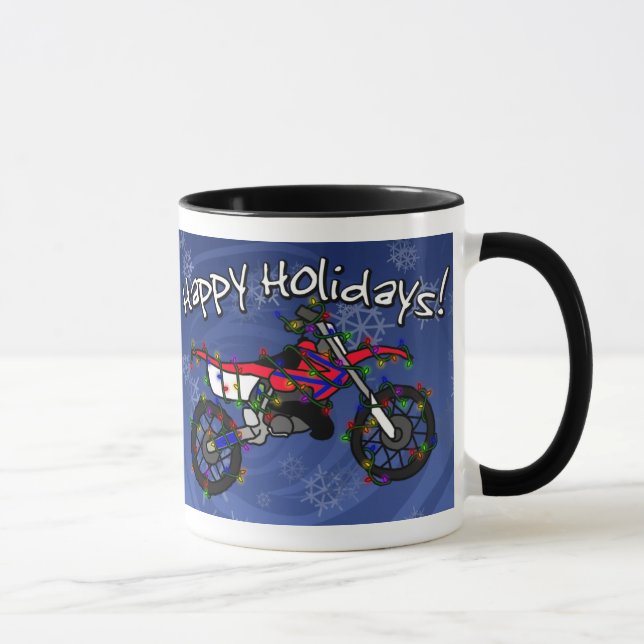 Mug Vélo rouge de saleté de Noël (Droite)