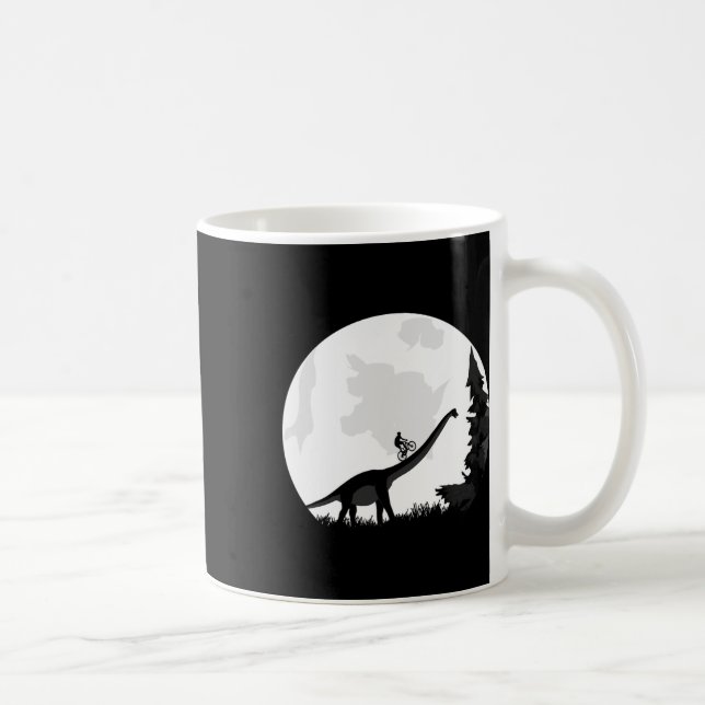 Mug Vélo sur une silhouette de lune de dinosaure Mtb M (Droite)