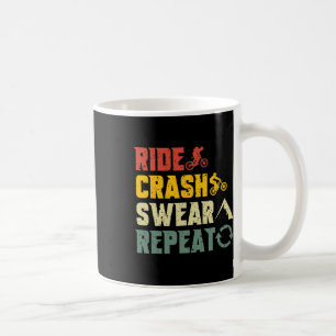 Mug Vélo tout terrain drôle de trajet crash jurer répé