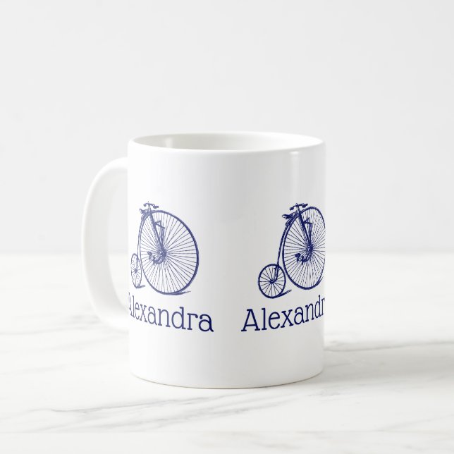 Mug Vélo Velocipede Penny Farthing vintage Blu (Devant gauche)