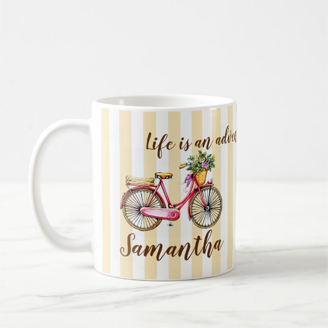 Mug Vélo Vie Aventure Personnalisé (Gauche)