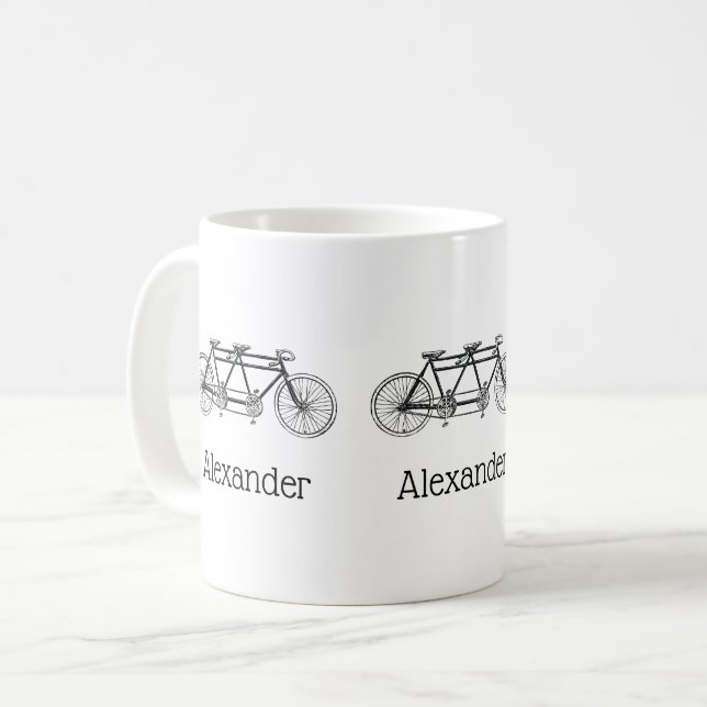 Mug Vélo vintage Conçu Pour Deux / Vélo Tandem (Devant gauche)