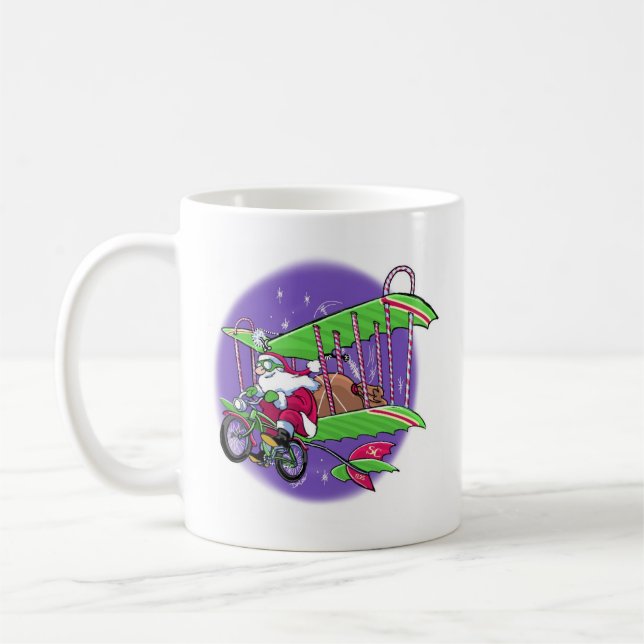 Mug Vélo volant père Noël (Gauche)
