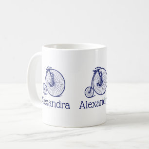 Mug Vélocipède Vintage Bicyclette Penny Farthing Bleu