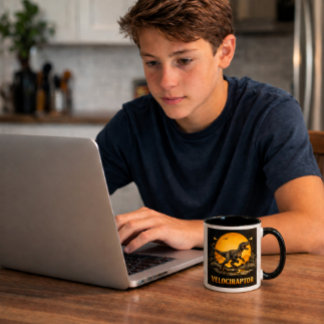 Mug Vélociraptor Dinosaure Préhistorique Lune
