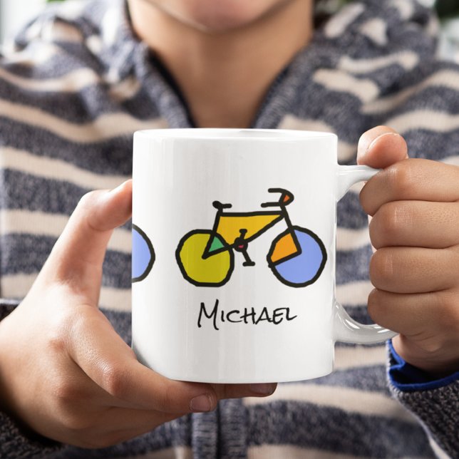 Mug Vélos couleur + Son Nom (🚴‍♀️bike... but first coffee)