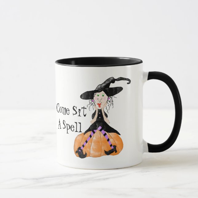 Mug Venez Assieds-Toi Une Sorcière À Éperons Halloween (Droite)