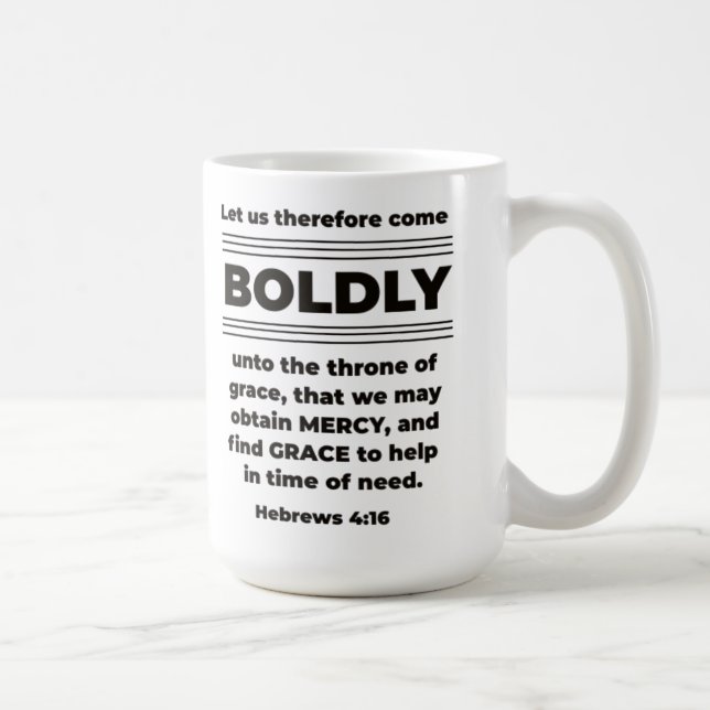 Mug Venez les Hébreux Boldy 4:16 KJV (Droite)