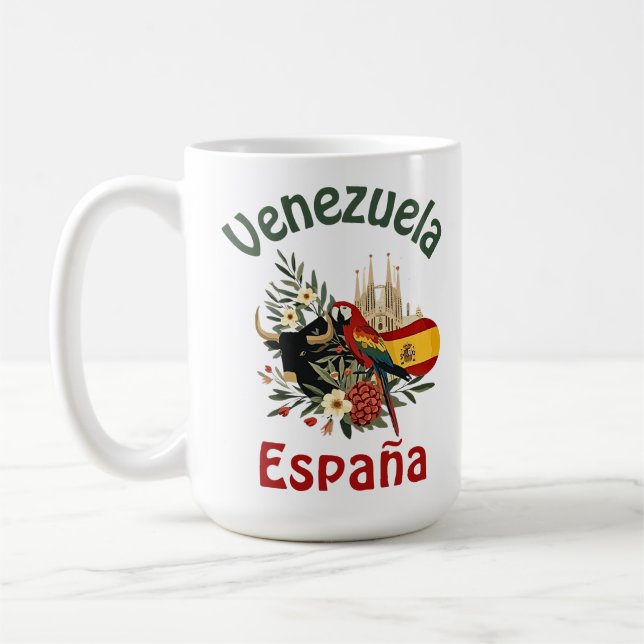 Mug Venezuela + España – fusión de raíces y orgullo  (Gauche)