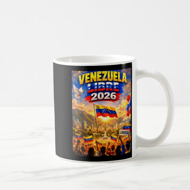 Mug Venezuela Libre 2026 Drapeau du cœur du Venezuela  (Droite)