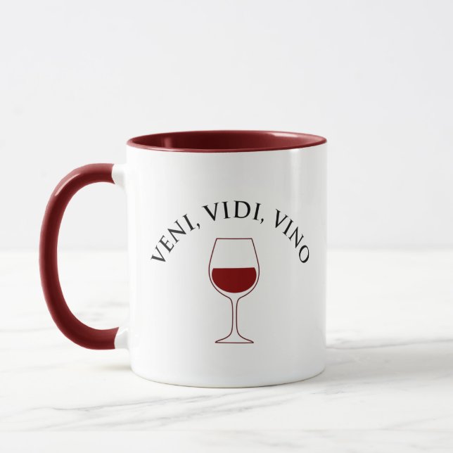 Mug Veni, Vidi, Vino Funny Vine Lover Latin Phrase (Gauche)