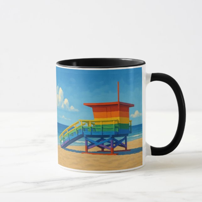 Mug Venice Beach Rainbow Lifeguard Stand (Droite)
