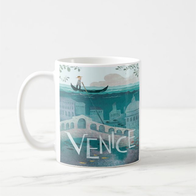 Mug venice Italie Gondola voyage vacances rétro post   (Gauche)
