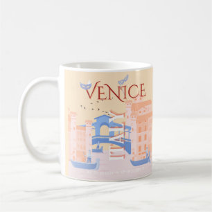 Mug Venice Travel Art, Italie, Travel Art, Retro