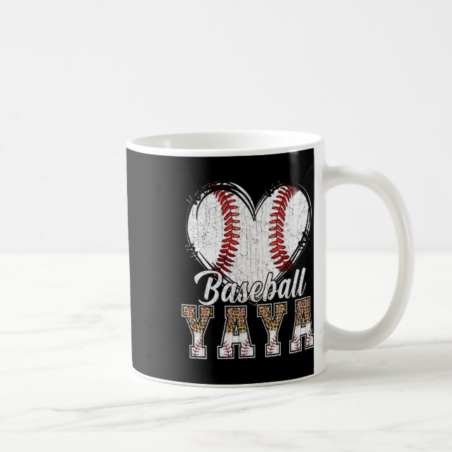 Mug Vente douce Yaya cœur imprimé léopard Fête des mèr (Droite)