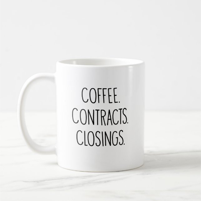 Mug Ventilateur Agent immobilier CONTRATS DE CAFÉ FERM (Gauche)