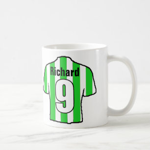 Mug Ventilateur de football Vert & Blanc Strier Chemis