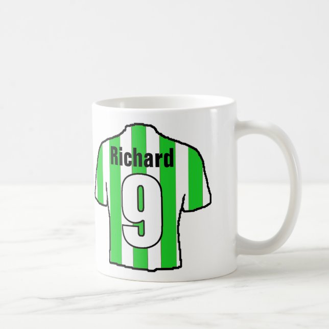 Mug Ventilateur de football Vert & Blanc Strier Chemis (Droite)