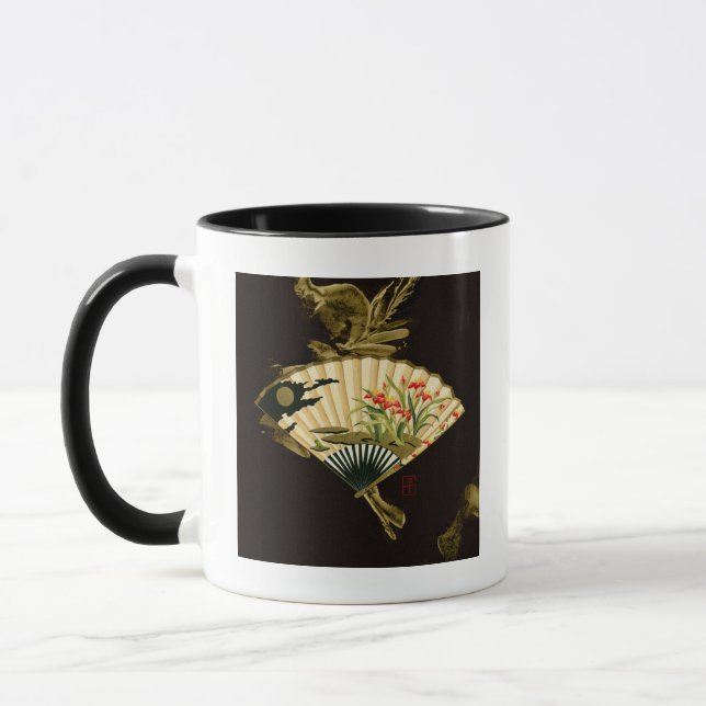 Mug Ventilateur oriental criblé au design floral (Gauche)