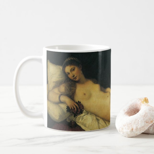 Mug Vénus d'Urbino par Titien, Art Renaissance (Avec donut)