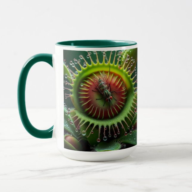 Mug Vénus Flytrap Floral Vert et Rouge (Gauche)