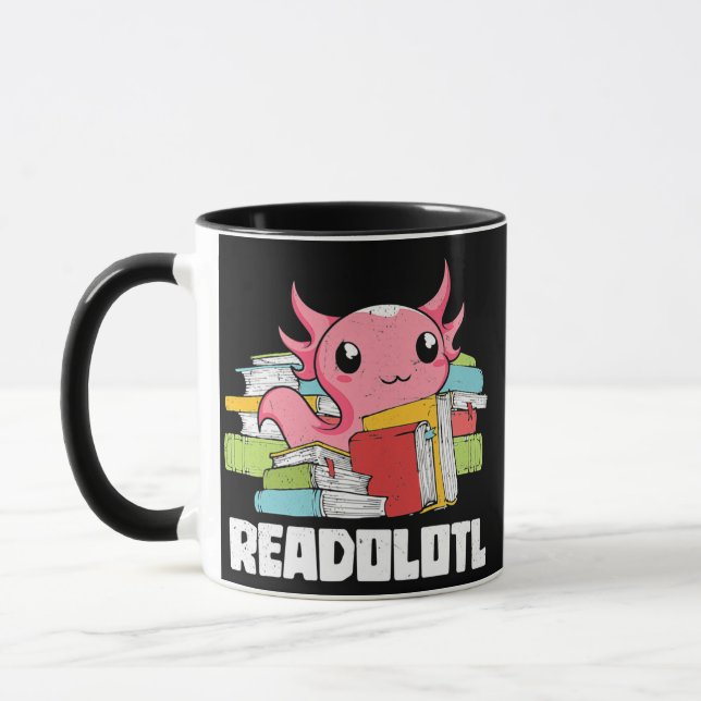 Mug ver de livre Lecture adolotl Amphibien  (Gauche)