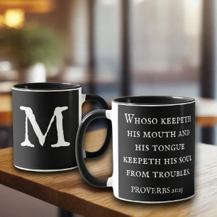 Mug Verbes de la Bible Noire 21:23 KJV Monogramme