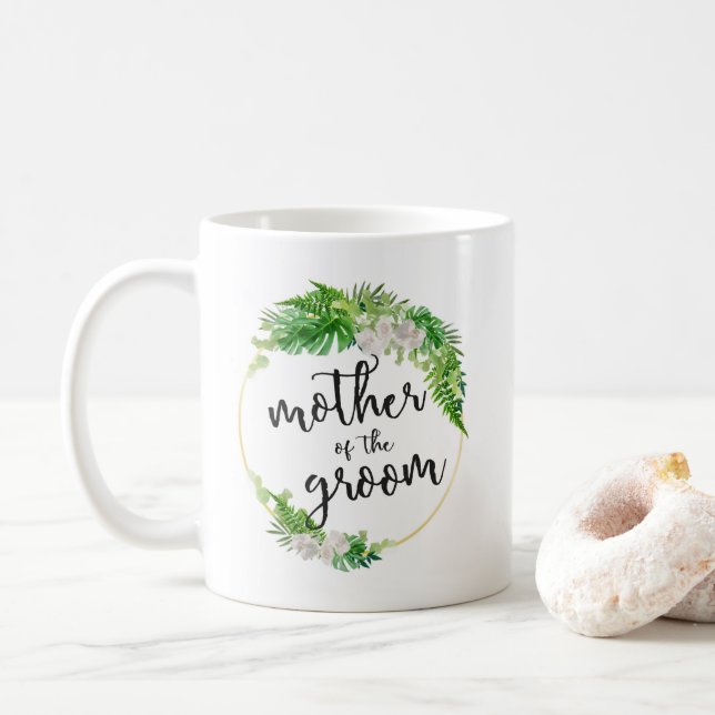 Mug Verdure tropicale Wreath Mère de la chambre (Avec donut)