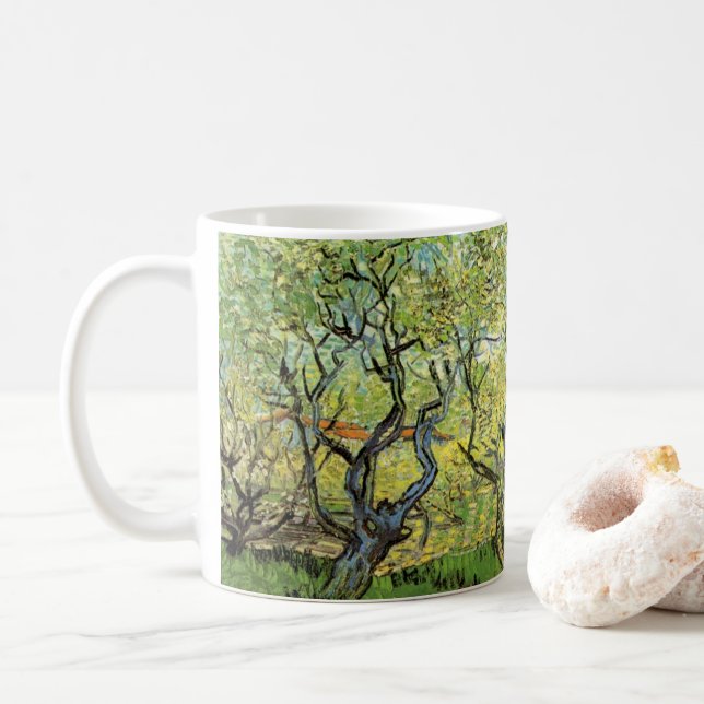 Mug Verger en fleurs par Vincent van Gogh (Avec donut)