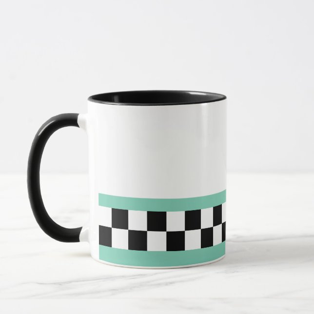 Mug vérificateur rétro vert rayé (Gauche)