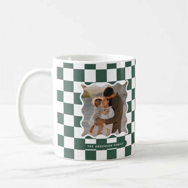 Mug Vérification de bord ondulé moderne photo minimale (Gauche)