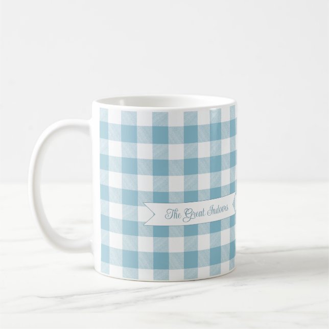 Mug Vérification de buffle bleu décoratif (Gauche)