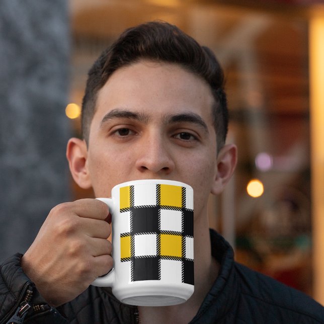 Mug Vérification de la couche noire et jaune (Mugs and cups)