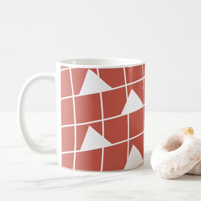 Mug Vérifications géométriques Motif Triangle (Avec donut)