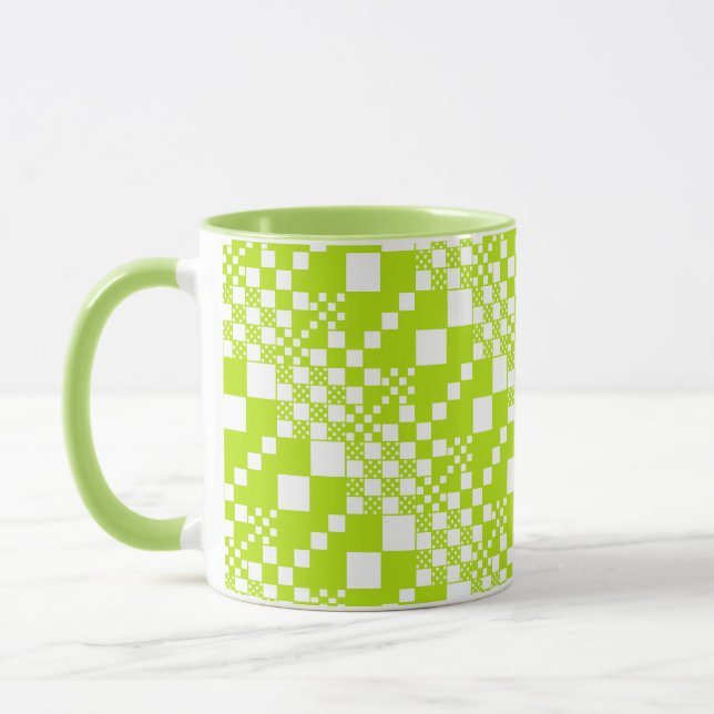 Mug Vérifié, Chèques - Vert et blanc de chaux (Gauche)